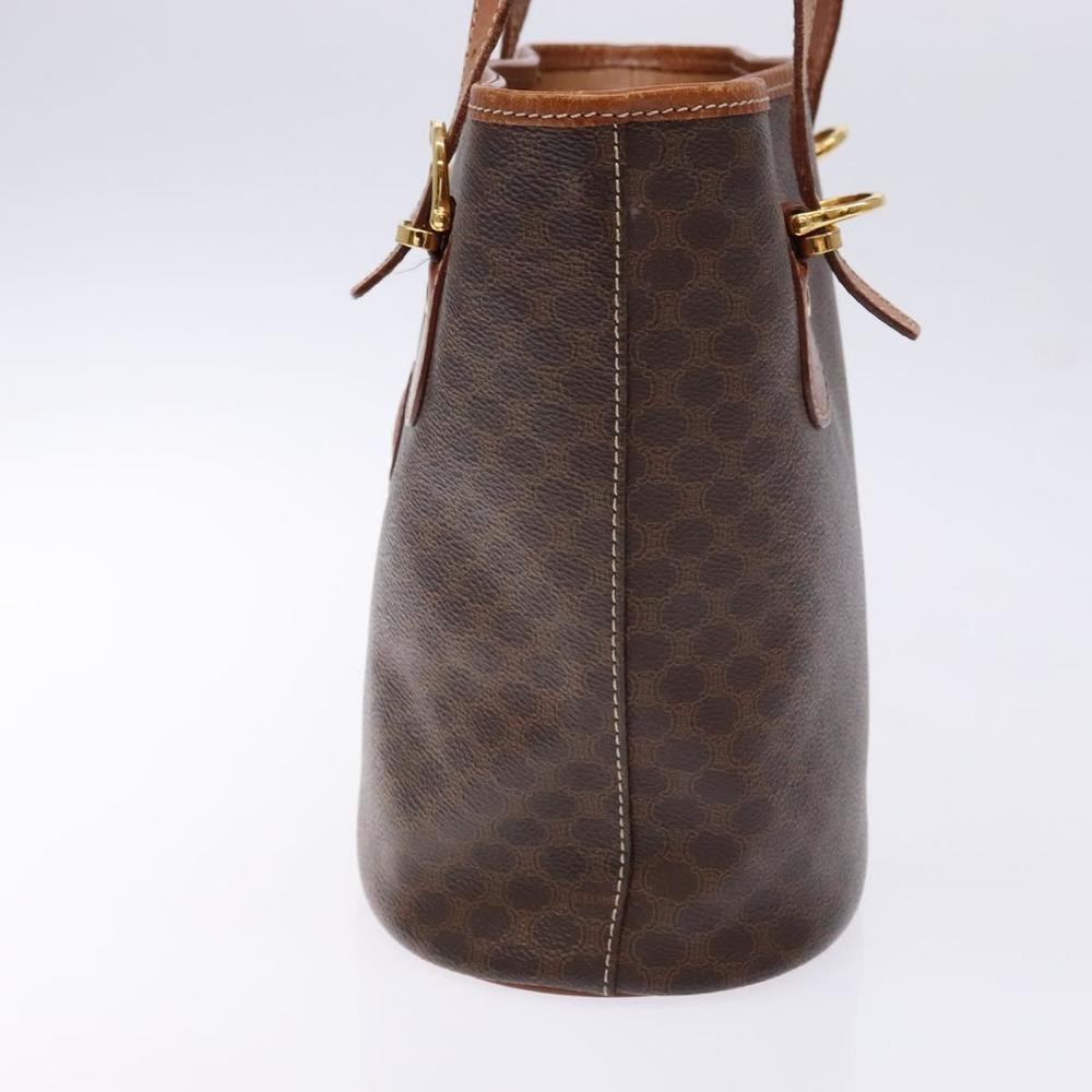 CELINE Macadam Canvas Hand Bag PVC Leather Brown Gold Auth ep10409 - Picture 4 of 16